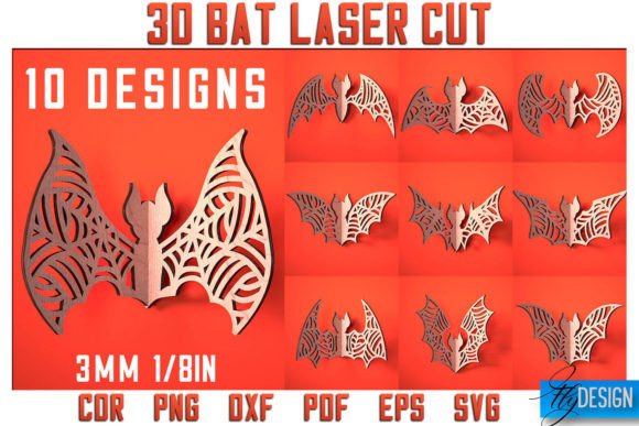 3D Bat Laser Cut SVG: A Versatile Graphic Design Asset for Crafters