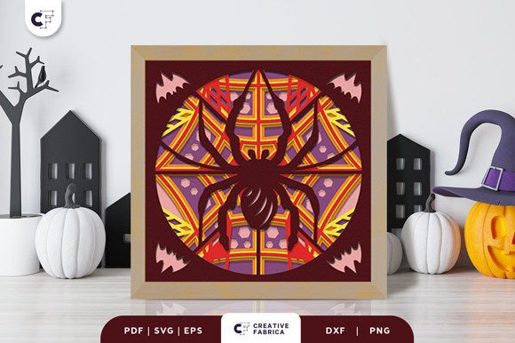 3D Intricate Spider Web Paper Cut: A Halloween SVG for Digital Sellers