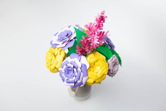 Amaranthus and Roses 3D SVG Bouquet for Paper Flowers Projects