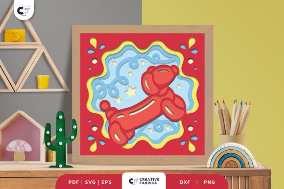 Balloon Puppy 3D SVG: A Cute Design Asset for Baby Branding