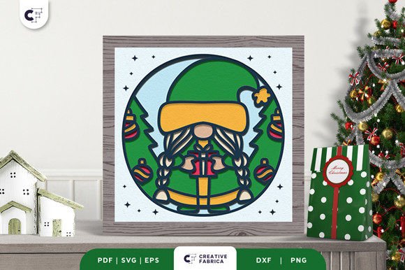 Braided Gnome 3D SVG for Festive Handmade Projects