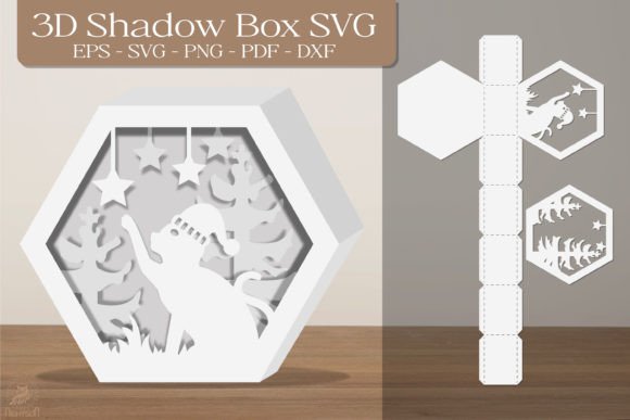 Christmas Cat 3D Shadow Box SVG Review for Real Projects
