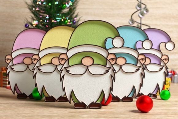 Christmas Gnome 3D SVG Multilayered Cut for Real-World Crafting