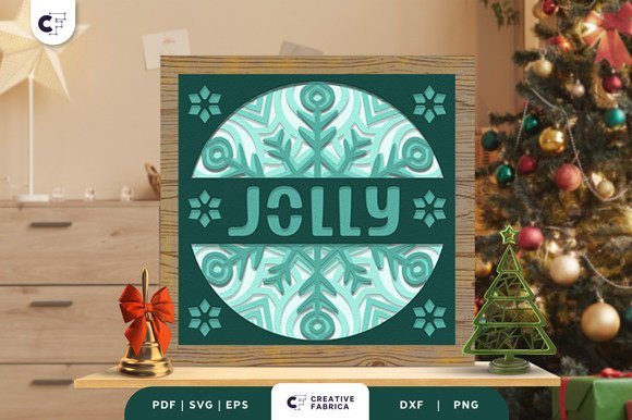 Christmas Jolly Snowflake 3D SVG for Holiday Marketing