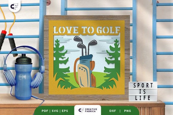 Golf Bag 3D Light Box Paper Cut Review