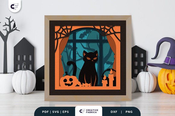 Halloween Cat in the Window 3D SVG Review for Real Projects
