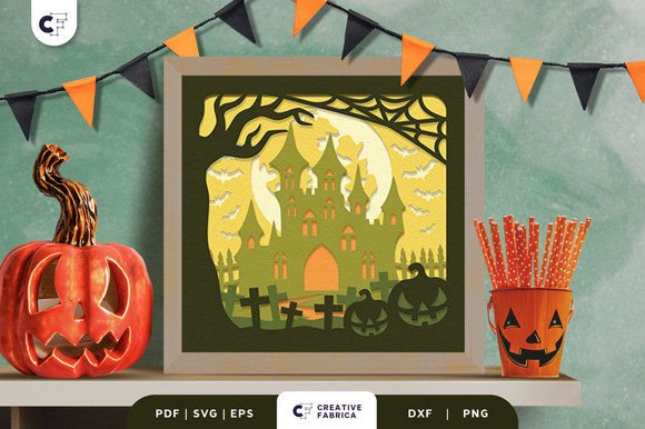 Halloween House 3D SVG: A Gothic Design Asset for Seasonal Projects