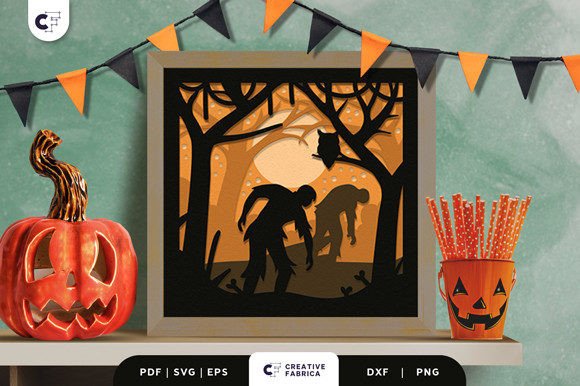 Halloween Scary Forest 3D SVG: A Spooky Graphic Design Asset for Crafters