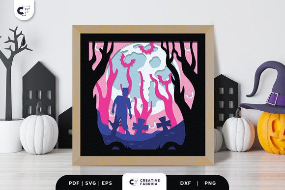 Haunted Night Forest 3D SVG: A Spooky Halloween Branding Asset