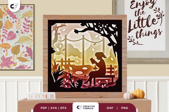 Review of Reading in Autumn 3D Paper Cut SVG for Embroidery Projects