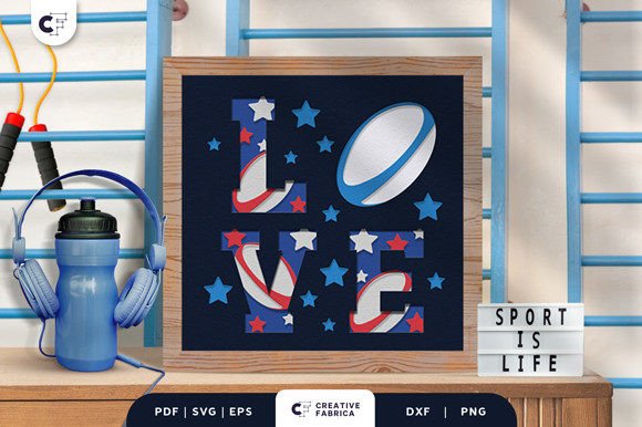 Rugby LOVE 3D Shadow Box Embroidery Design Review