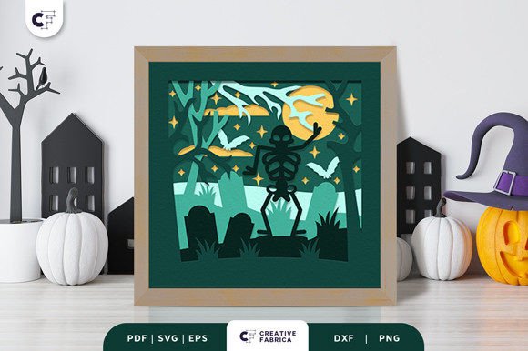 Scary Night Forest 3D SVG: A Halloween Design Asset with Depth