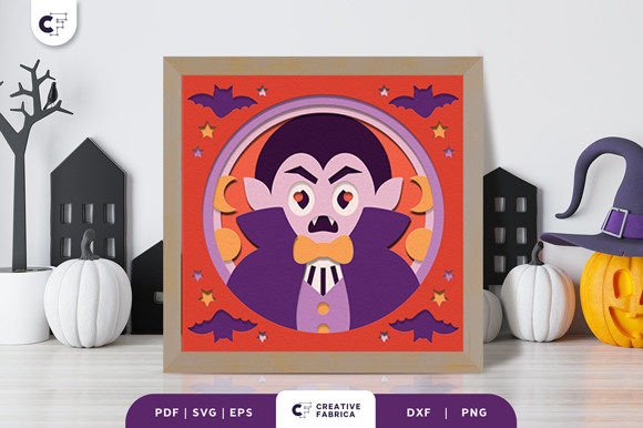 Vampire with High Collar 3D SVG for Halloween Branding Projects